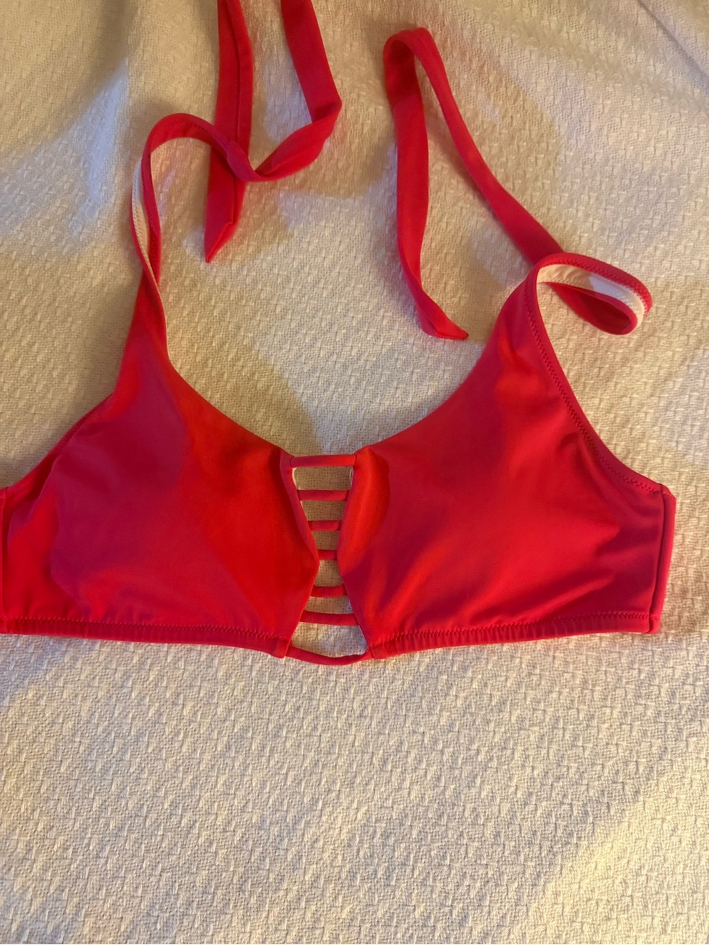 PINK Victoria's Secret Red Ladder-Front Bandeau Top